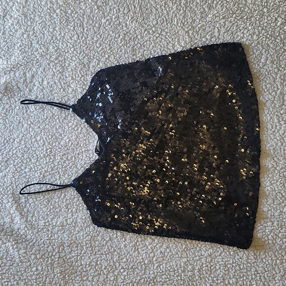 NWT Mango Sequined Nera Strap Top in Black - Picture 8 of 14